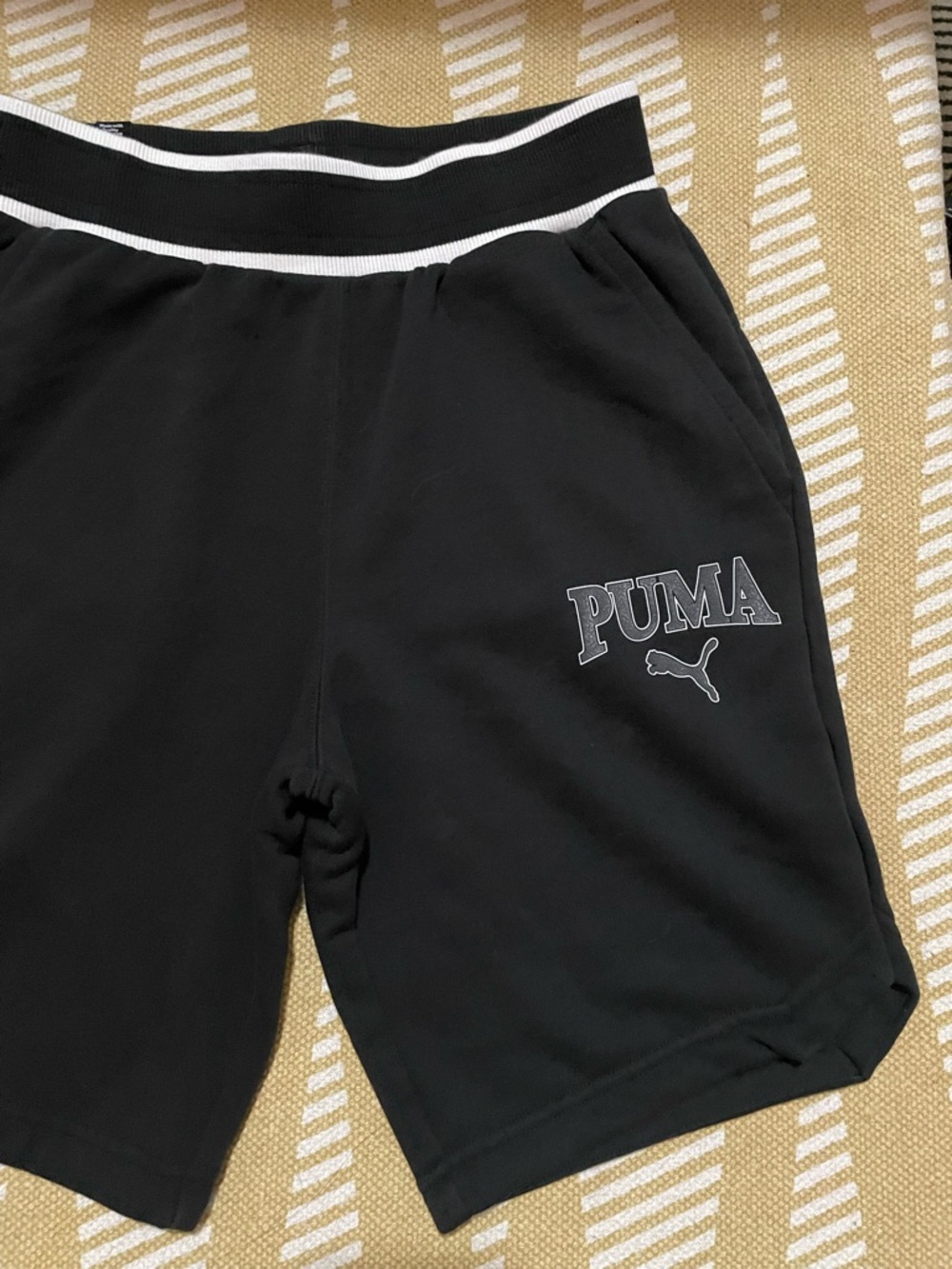 Puma Black Athletic Shorts with Contrast Stripe Waistband – Small EUC - Picture 6 of 14